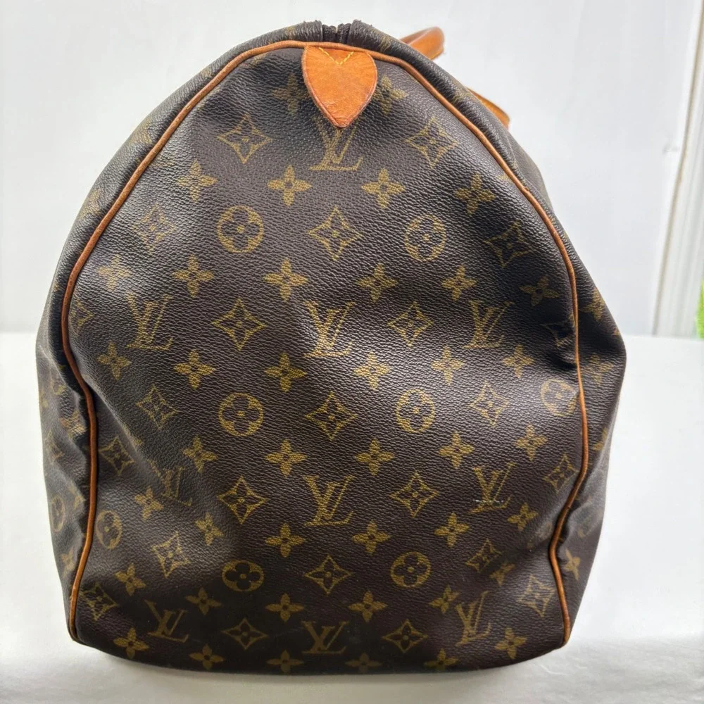 Louis Vuitton Keepall 60 Monogram Canvas Duffle Bag Brown Vintage FH1920
